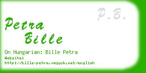 petra bille business card